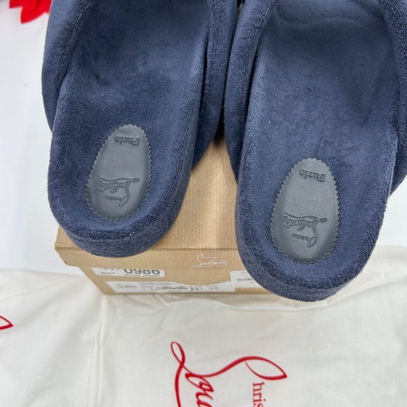 Men’s Christian Louboutin BIZZU cross strap, Terry cloth slide size 45 - Picture 8 of 11